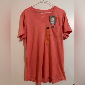 Ariat Coral V-Neck REBAR Tee NWT